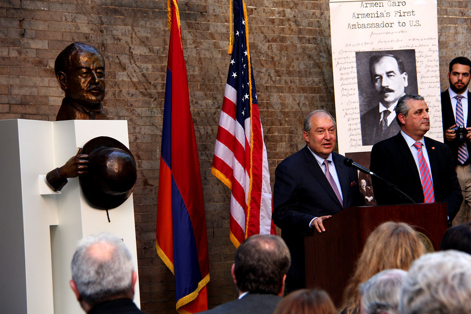 Armen Garo Statue Unveiled at Armenian Embassy in Washington, DC