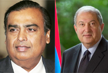 President Sarkissian met with the famous Indian businessman Mukesh Ambani