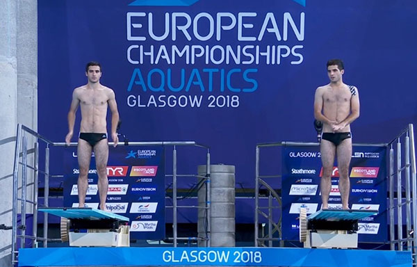 Vladimir and Azat Harutyunyan brothers take eighth place in 3 meter springboard synchro exercise