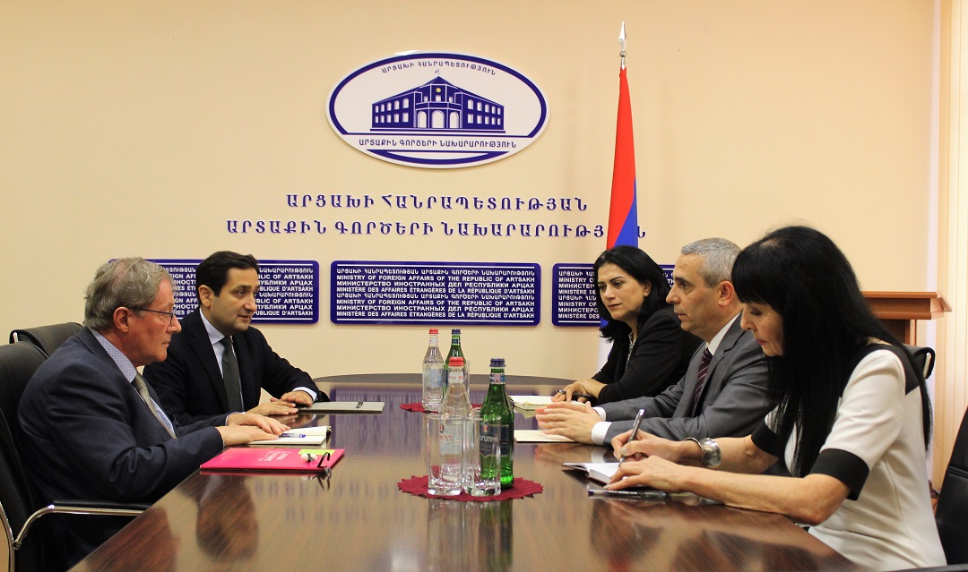The Foreign Minister of the Republic of Artsakh Received Member of the French Senate Gilbert-Luc Devinaz