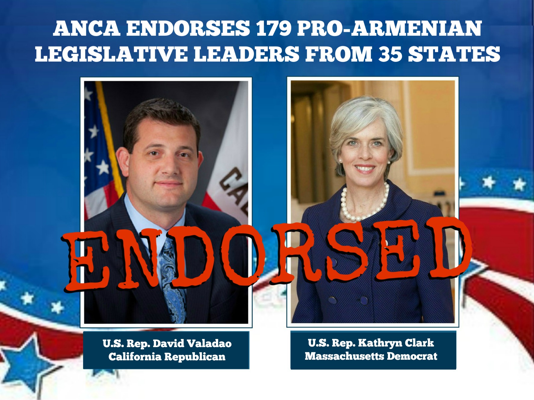 Pro-Armenia/Artsakh Senate and House Leaders Score ANCA Endorsements