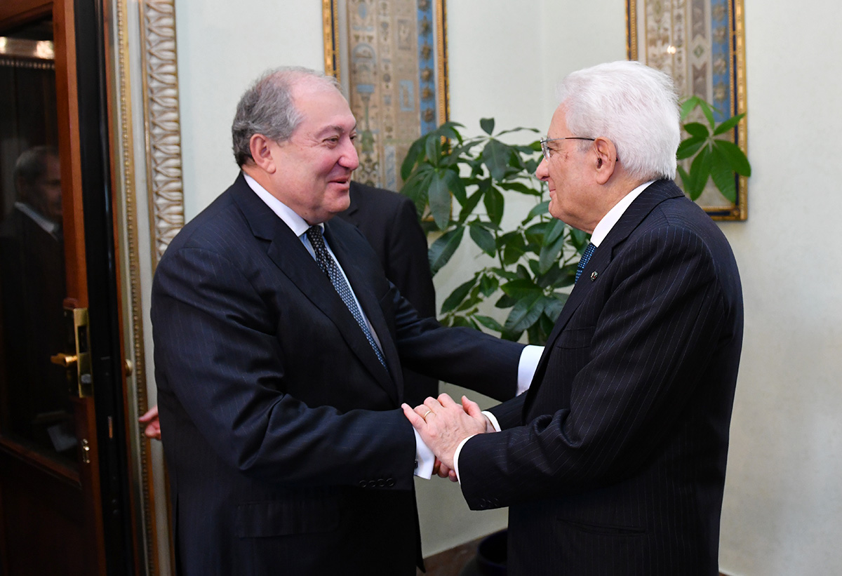 President Armen Sarkissian met with the President of Italy Sergio Mattarella