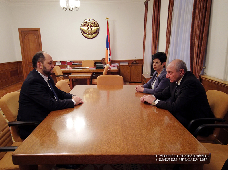 Bako Sahakyan received Armenian acting minister of education and science