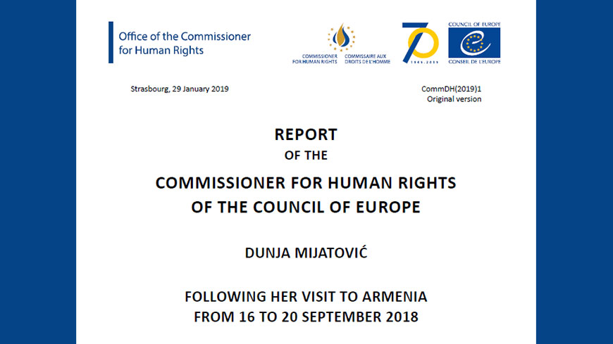 Report on Armenia recommends measures to improve women’s rights, protection of disadvantaged or vulnerable groups, and establishing accountability for past human rights violations
