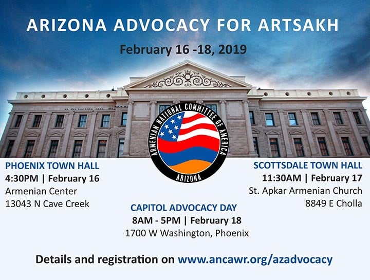 ANCA-WR and ANCA-Arizona Announce Feb 16-18 Artsakh Advocacy Events