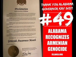 Alabama Becomes 49th U.S. State to Recognize the Armenian Genocide