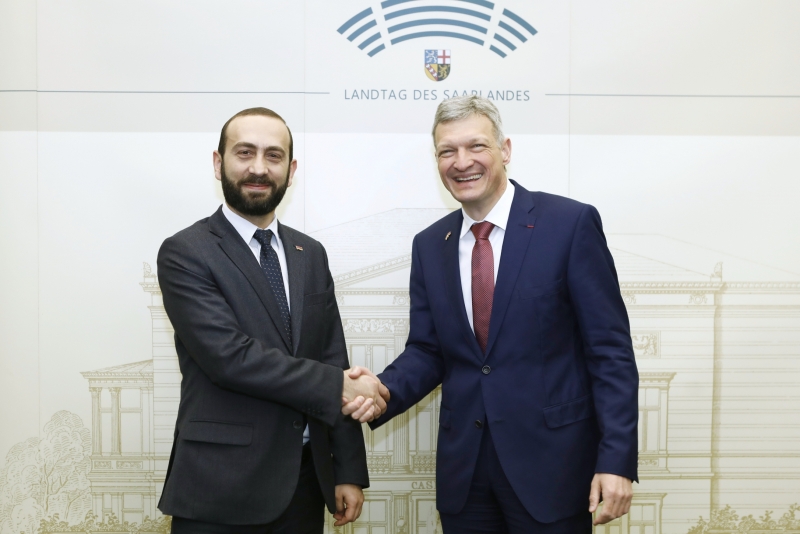 Delegation Led by Ararat Mirzoyan Has Meetings in Landtag of the State and University of Saarland