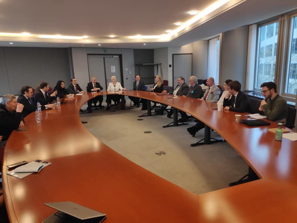 The Artsakh Delegation received at the European Parliament by the EU-Armenia Friendship Group members.