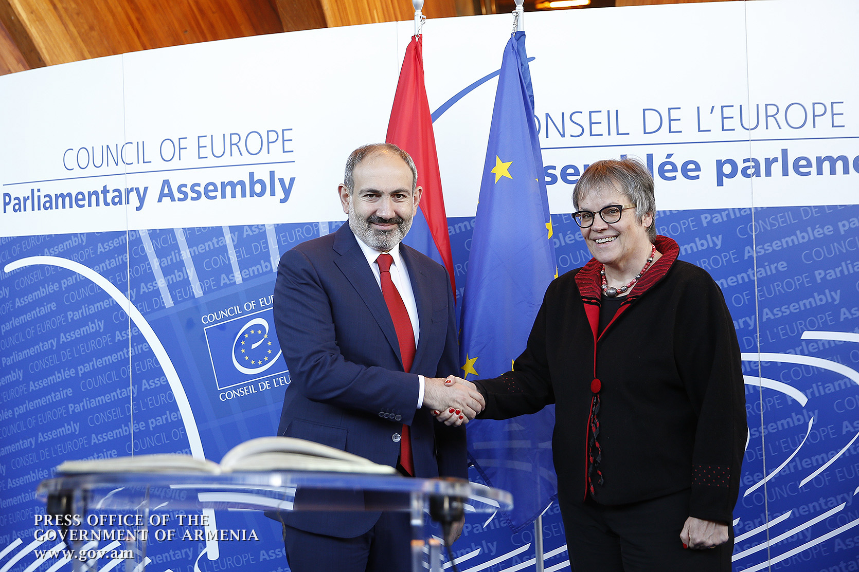 Nikol Pashinyan’s visit to the Council of Europe kicks off: PM meets with PACE President Liliane Maury Pasquier