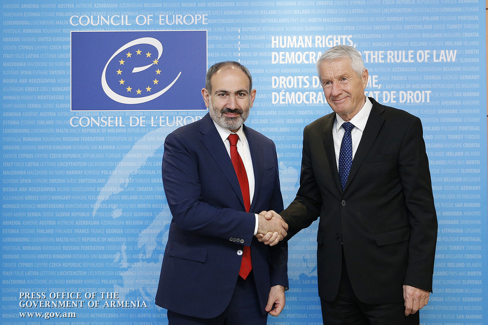 Thorbjørn Jagland to Nikol Pashinyan: “CoE will continue to support Armenia in developing democracy”