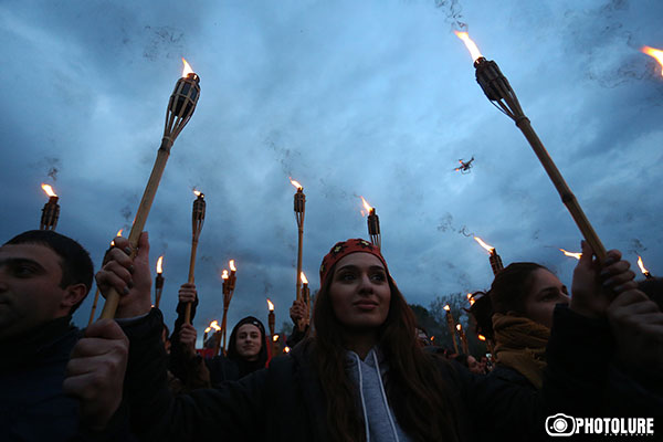Torchlight procession in honor of Armenian Genocide victims