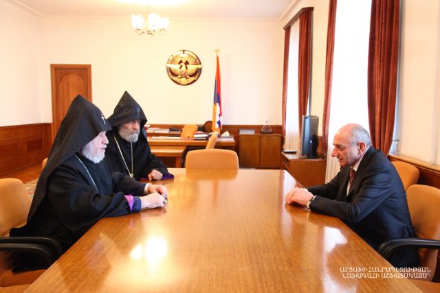 Bako Sahakyan met with Catholicos of All Armenians Garegin II