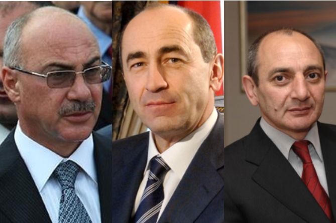 Bako Sahakyan and Arkadi Ghukasyan present letter of personal guarantee to court for Kocharyan’s release