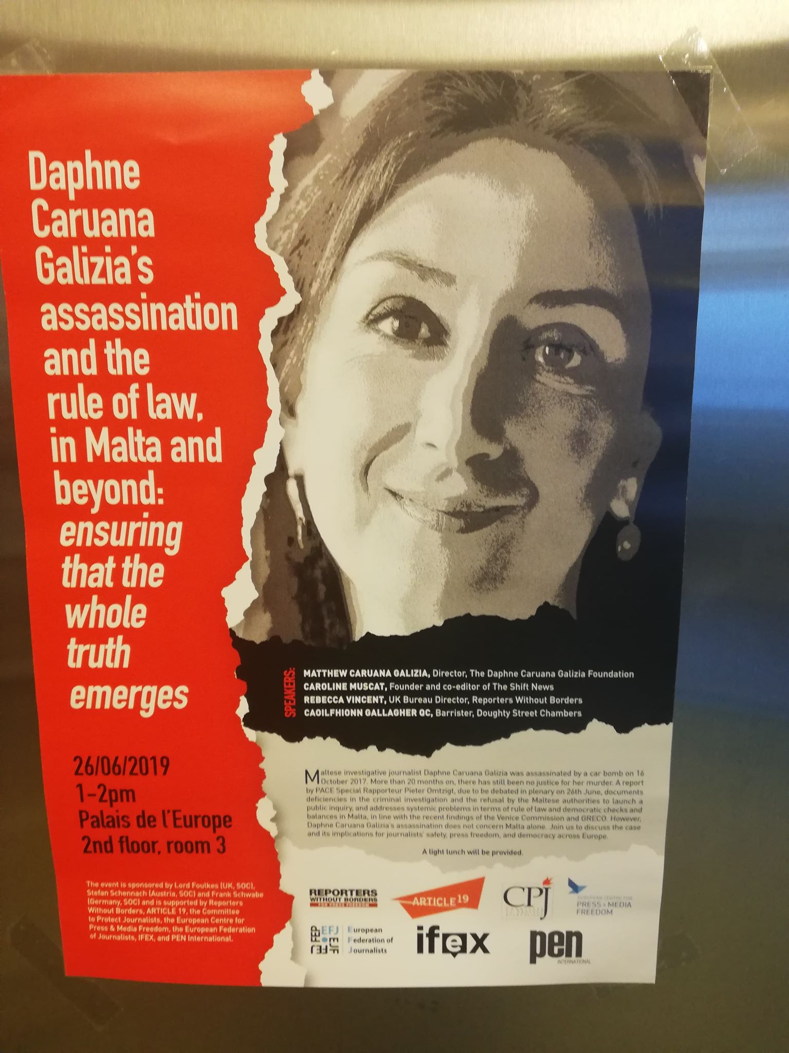 Daphne Caruana Galizia’s assassination and the rule of law in Malta and beyond: ensuring that the whole truth emerges