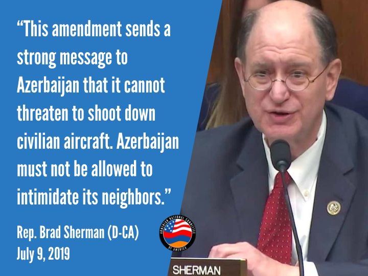 ANCA Applauds Rules Committee Decision to Allow House Vote on Sherman Amendment Countering Azerbaijani Threat to Civilian Aircraft