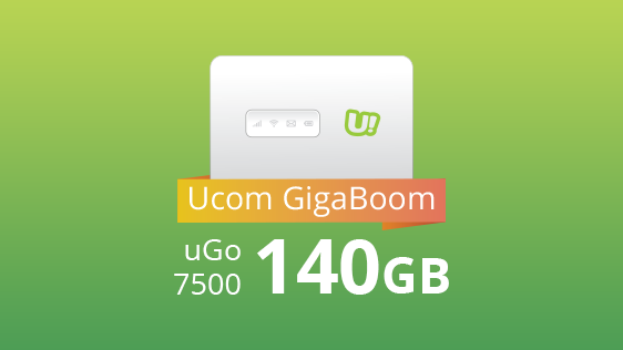 Thanks to “UCOM GIGABOOM” offer, all new subscribers of mobile internet to receive up to 140 GB