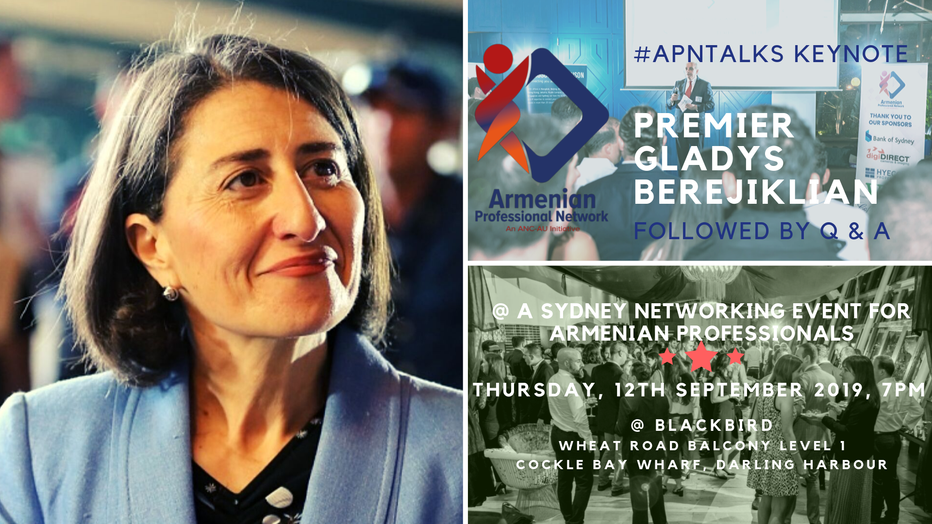 Premier Gladys Berejiklian to Keynote Sydney Networking Event Organised by Armenian Professional Network