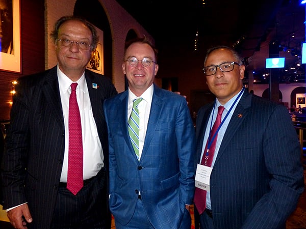 White House Chief of Staff Mick Mulvaney with IDC Chairman and President Toufic Baaklini and ANCA Chairman Raffi Hamparian.