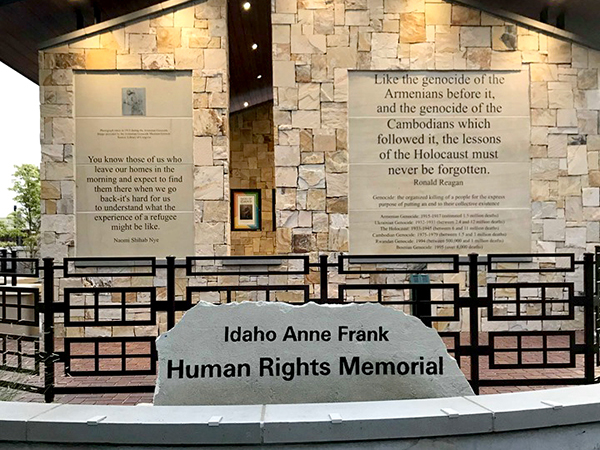 The Armenian Genocide is commemorated as part of the Idaho Anne Frank Human Rights Memorial in Boise, ID. It is one of three commemorative sites in honor of the victims of the Armenian Genocide in Idaho, all on public land, established in cooperation with the Idaho Armenian community and local human rights groups. Photo Credit: Lisa Ruff.