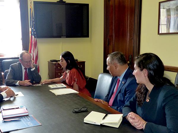 ANCA Idaho Chairwoman Liyah Babayan shares Idaho community priorities with Senate Foreign Relations Committee Chairman James Risch (R-ID) as part of an ANCA delegation including ANCA Chairman Raffi Hamparian, ANCA Government Affairs Director Tereza Yerimyan, and ANCA Western Region Executive Director Armen Sahakyan (not pictured).