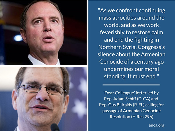 ANCA welcomes Reps. Schiff and Bilirakis’ latest call for passage of Armenian Genocide Resolution (H.Res.296)