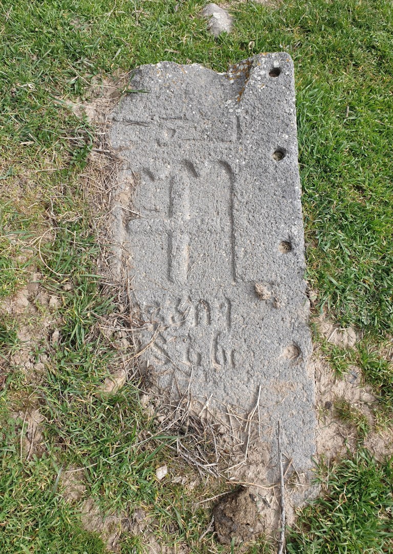 One of the few remaining tombstones amongst the ruins…