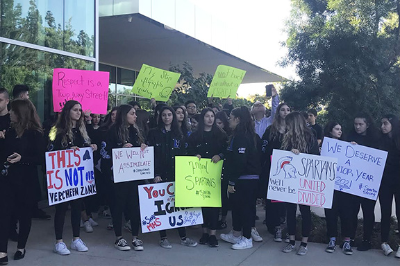 AGBU Vatche & Tamar Manoukian High School students stage walkout to protest school closure