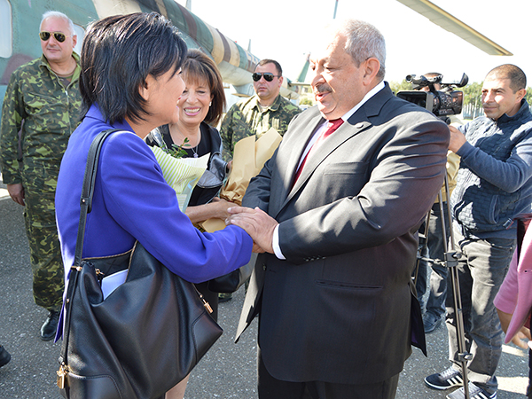 Artsakh National Assembly Vice-Chair Vahram Balayan welcoming Representatives Jackie Kanchelian Speier (D-CA) and Judy Chu (D-CA) to the Republic of Artsakh joined by ANCA Western Region Board Member Raffi Sarkissian and ANCA Government Affairs Director Tereza Yerimyan.