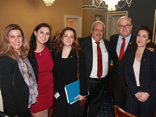 Chairman Jim McGovern (D-MA) with ANCA leaders following the Rules Committee consideration of H.Res.296, the Armenian Genocide Resolution.