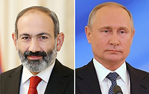 Putin congratulates Armenian President, PM on 30th anniversary of diplomatic relations