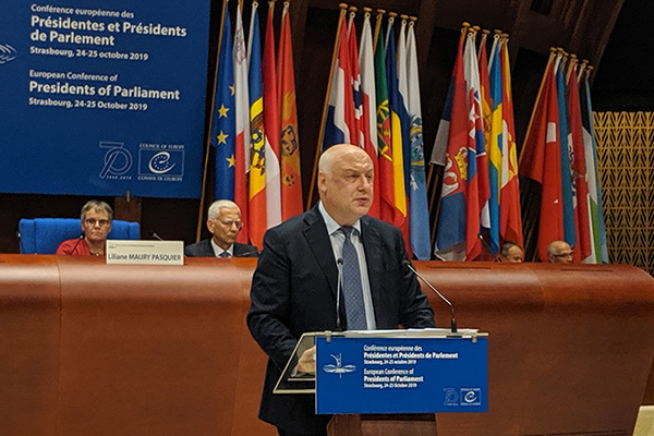 Restoring citizens’ trust a key responsibility of parliamentarians, says Tsereteli at European Conference of Presidents of Parliament in Strasbourg