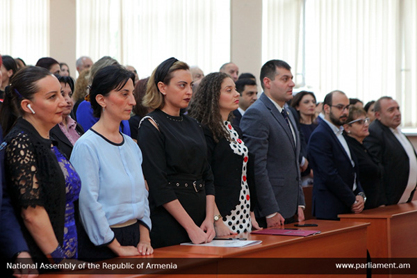 Lena Nazaryan takes part in the solemn sitting dedicated to the 20th anniversary of the establishment of YSU Faculty of Journalism