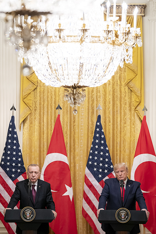 President Trump participates in a joint press conference with Turkish President Recep Erdogan on Nov. 13, 2019. 