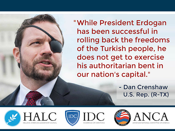 Rep. Crenshaw leads Congressional call on State Department and DC Police to protect first amendment rights during Erdogan visit to Washington