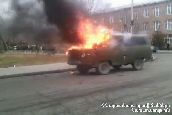 Fire in a car: there were no casualties