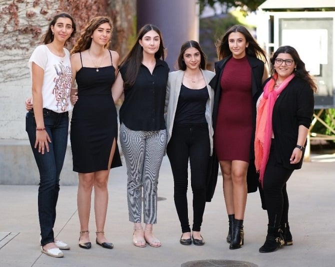 A group of CSUN ASA students and Armenian Assembly volunteers at the opening of the ANI YMCA exhibit