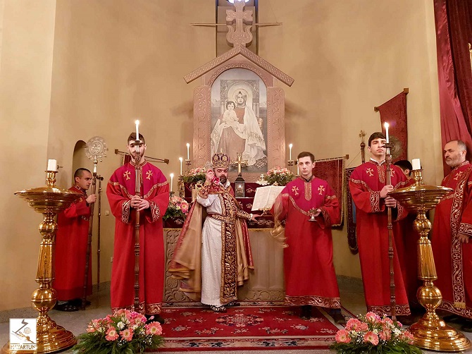 Before the Divine Liturgy, an Evening Service was held and different Bible passages were read.