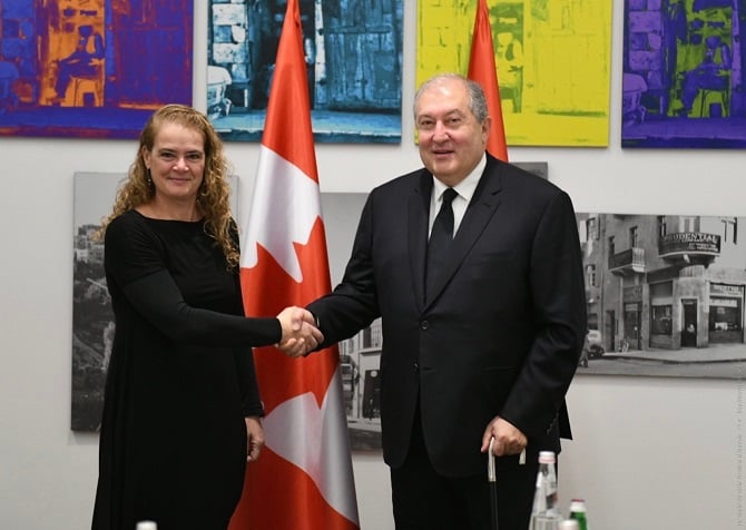 President Armen Sarkissian met with the Governor General of Canada Julie Payette: future of the Armenian-Canadian relations has great potential