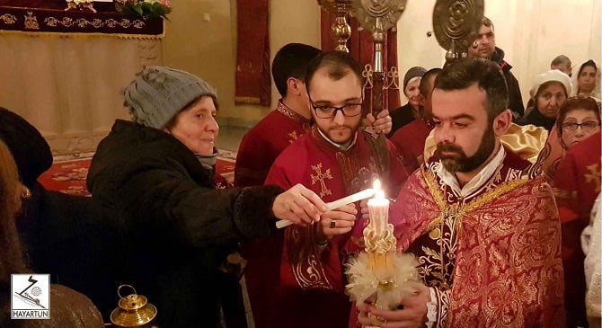 Candlelight Divine Liturgy in the churches of Armenian Diocese in Georgia