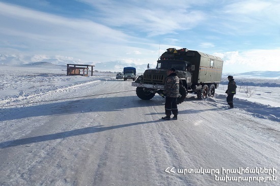 Black ice is formed on the roadways of Syunik province and on Sotk-Kharvachar roadway