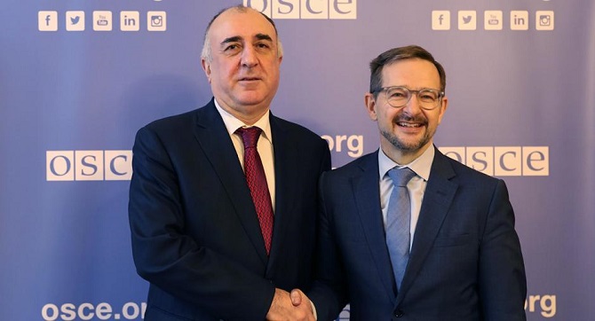 OSCE Secretary General Greminger and Azerbaijan’s Foreign Minister Mammadyarov discuss ways to enhance co-operation