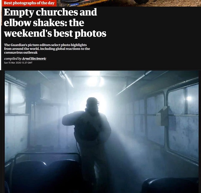 A story of a photo: how the photo of disinfection action of Yerevan transport appeared among best photos of The Guardian