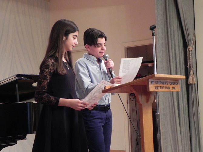 Local students Lara Chekijian and Saro Iskenderian