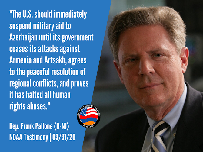 Assembly welcomes Co-Chair Pallone’s testimony calling for suspension of military aid to Azerbaijan