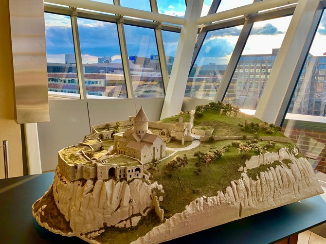 Tatev Monastery Complex miniature and 15-16th century Armenian cross-stone replica exhibited for the first time in Washington D.C.