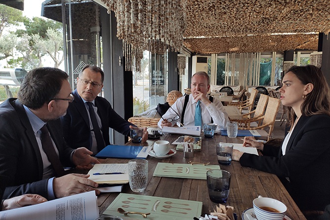Mark Pritchard meeting with OSCE PA Head of Delegation Georgios Stylios, Petros Mastakas (UNHCR) and Marianna Pateraki (IOM), 5 March 2020