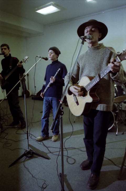 Bambir performs the opening act for Gor Mkhitarian at NPAK (Armenian Center for Contemporary Experimental Art), December 2001 (Photo: Arsineh Valladian)