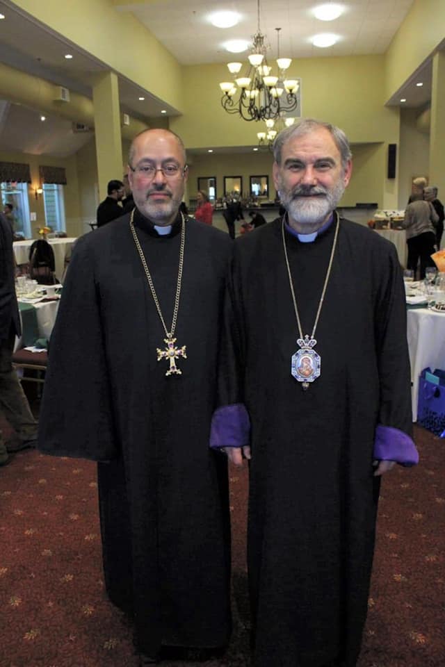 Rev. Fr. Mikael Der Kosrofian and Archbishop Anoushavan Tanielian, Prelate
