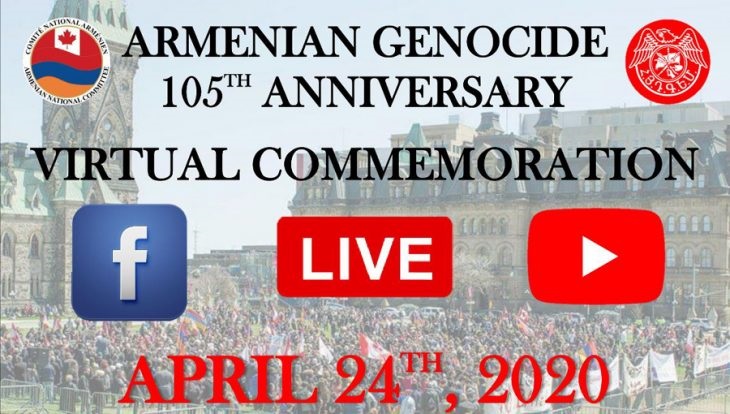 Armenian-Canadian Community to commemorate the 105th anniversary of the Armenian Genocide via a live broadcast on April 24th