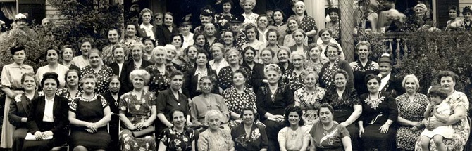 AWWA circa 1948 with Arousiag Kharibian pictured in the back row center with white dress (Facebook)